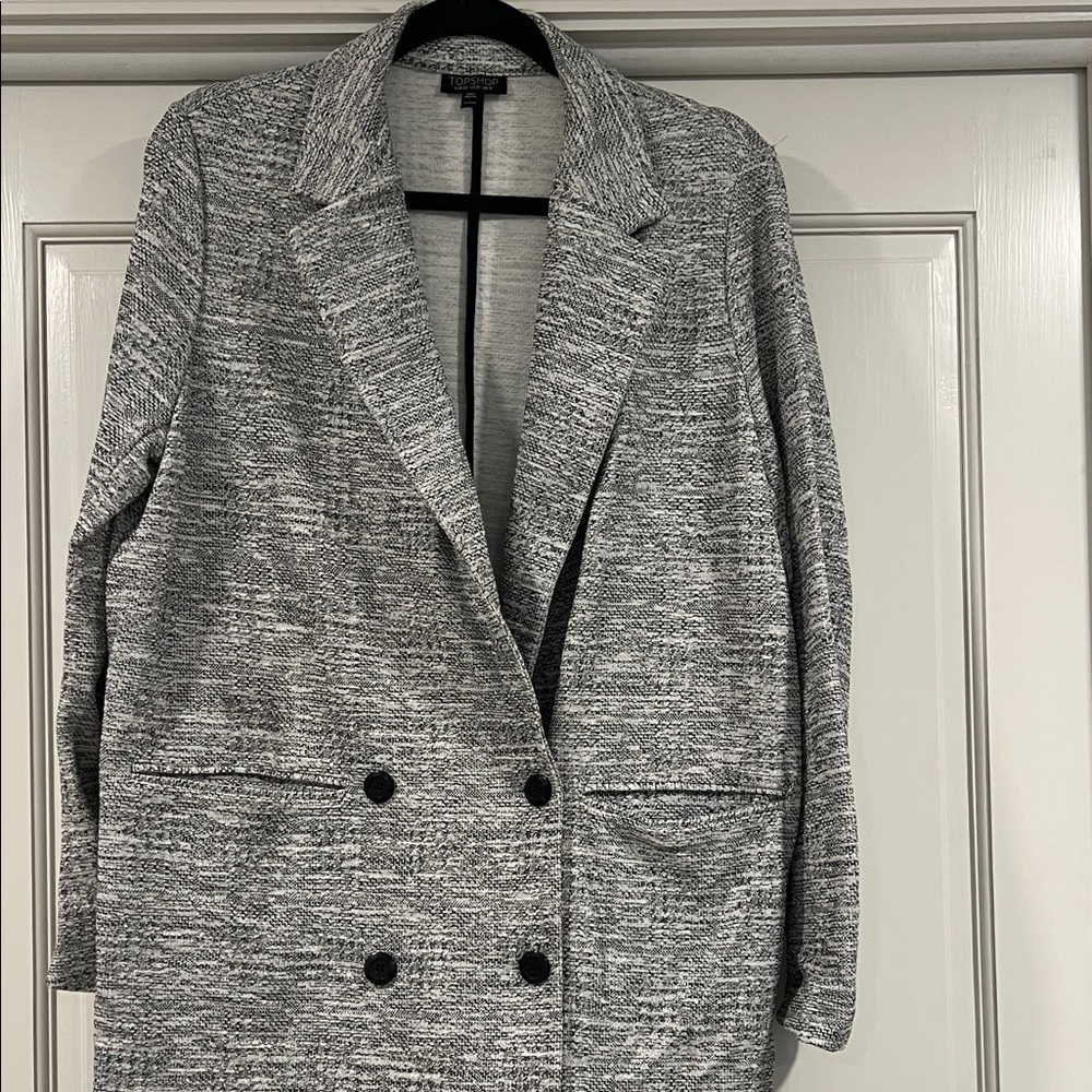 Topshop Monochrome Double-Breasted Blazer